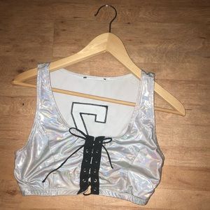iridescent sports bra